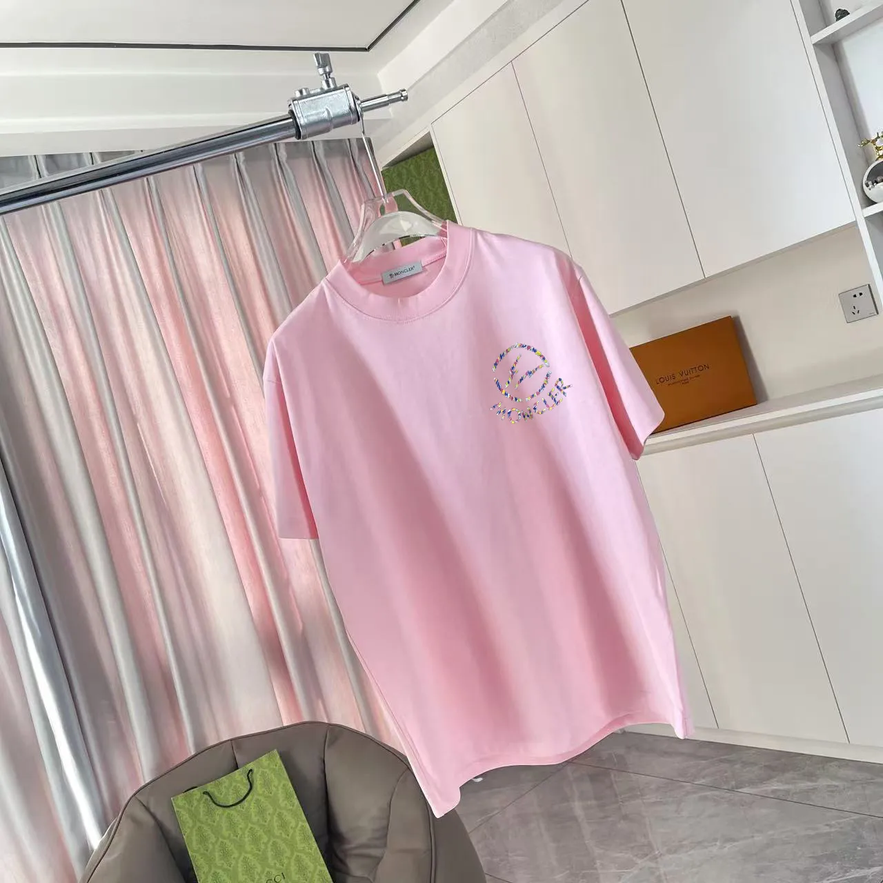 Moncle* 2025 New Arrival logo 300 t Same Style Size：S M L XL XXL ：Black White Pink Blue Gray